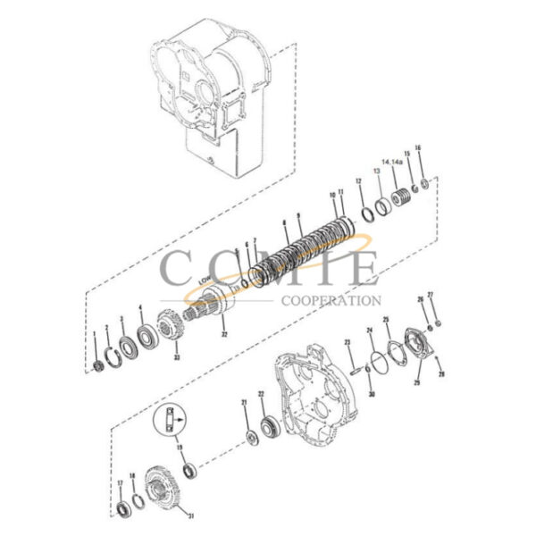 Kalmar clutch shaft spare parts for reach stacker