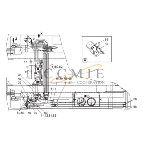 Kalmar reach stacker spare parts hydraulics for frame