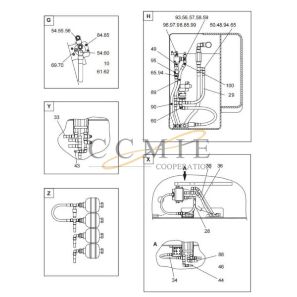 Kalmar hydraulics for frame reach stacker spare parts