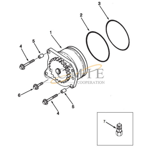 Kalmar spare parts oil pump for reach stacker