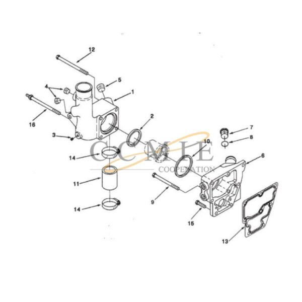 Kalmar spare parts thermostat housing for reach stacker