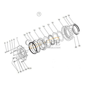 Kalmar reach stacker wet disc brake drive shaft spare parts