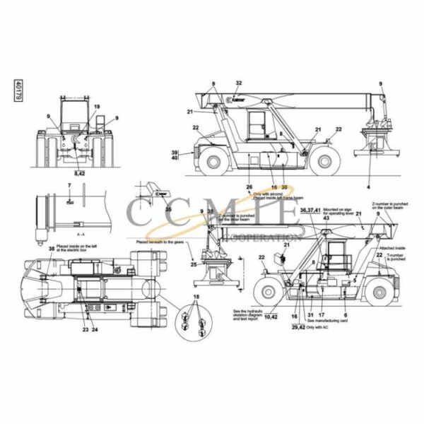 Kalmar A46233.0100 sign chassis and spare parts