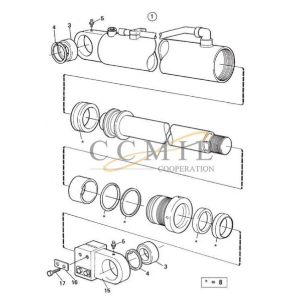 Kalmar reach stacker cylinder assembly K0702003H spare parts