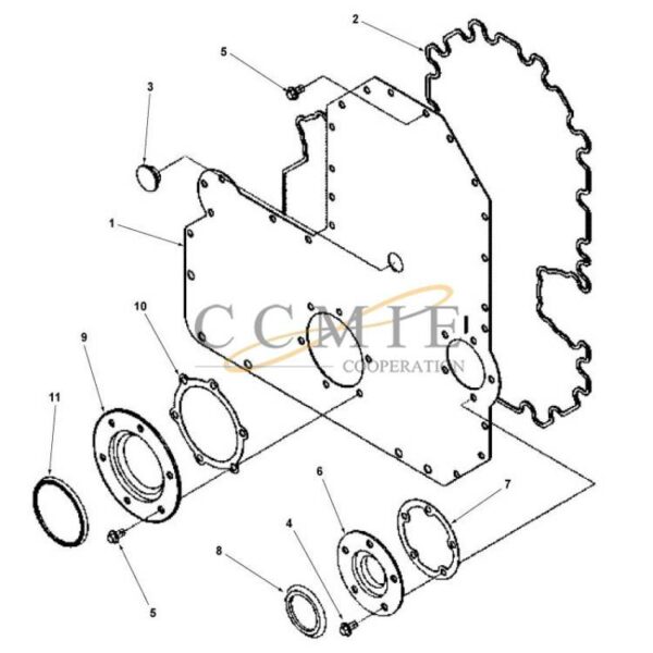 Front gear cover 922784.0024 engine spare parts