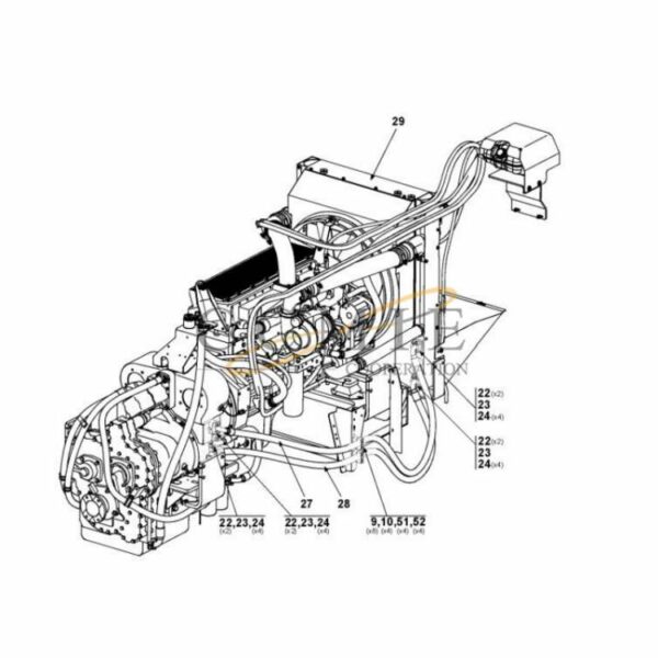 Kalmar A52944.0400 QSM11 radiator spare parts