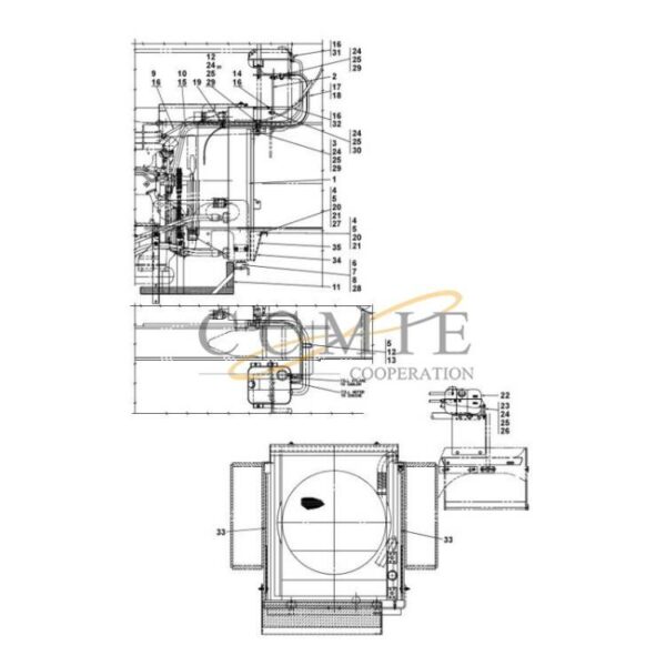 Kalmar A43702.0300 TWD1031VE radiator spare parts