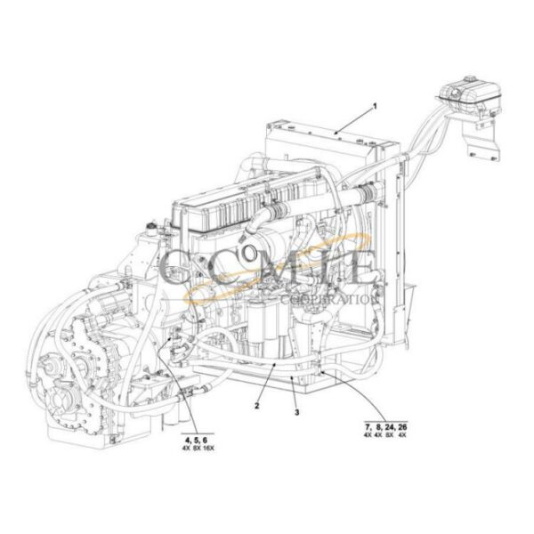 Kalmar A52944.0100 TAD1250VE radiator spare parts