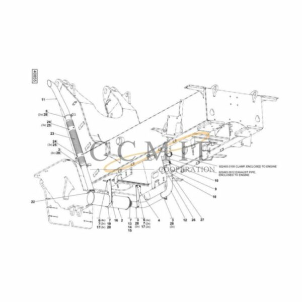 A49715.0300 exhaust system QSM11 reach stacker parts