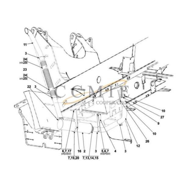 A49715.1000 exhaust system QSM11 reach stacker parts
