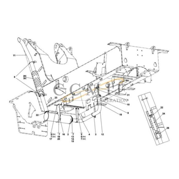 A48411.0100 exhaust system TWD1240VE reach stacker parts