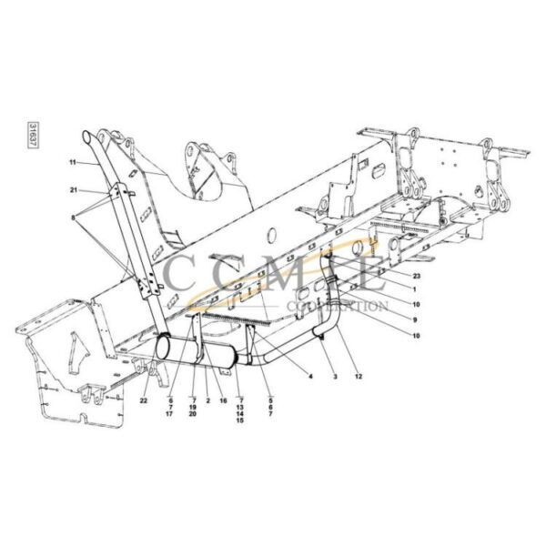 A45887.0200 exhaust system TWD1240VE reach stacker parts