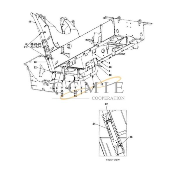 A49715.0400 exhaust system TAD1250VE reach stacker parts