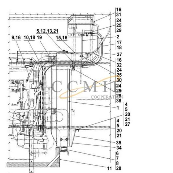 TWD1240VE A43702.0100 engine radiator reach stacker parts