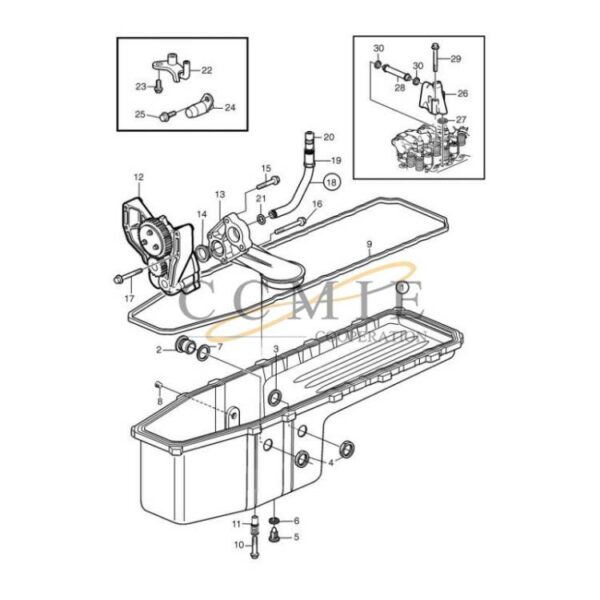 Kalmar reach stacker oil pump lubricating system parts