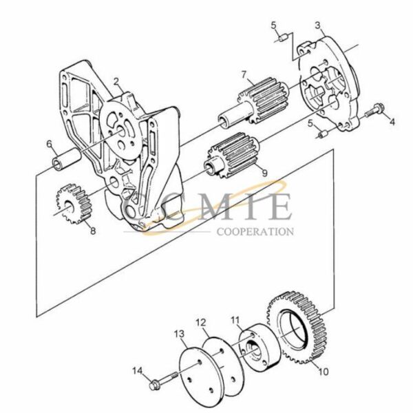 Kalmar 920871.0112 engine oil pump and components