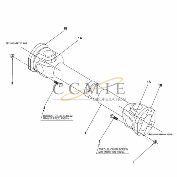 Kalmar A41672.0100 drive shaft spare parts