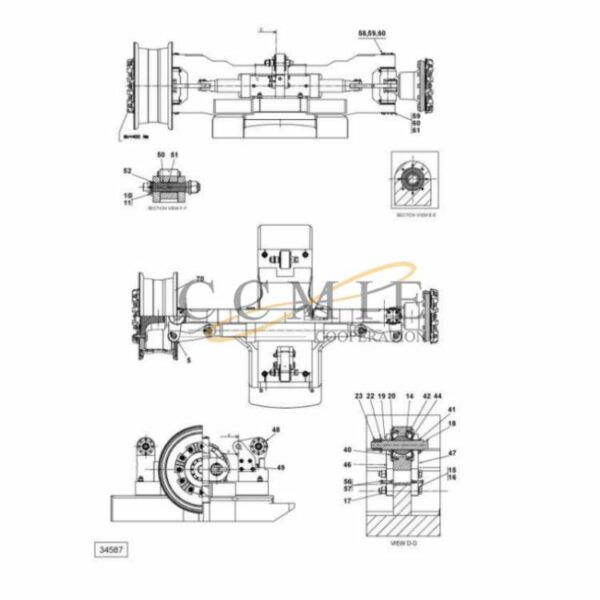 A49865.0200 Kalmar steering axle 18.00x33 spare parts