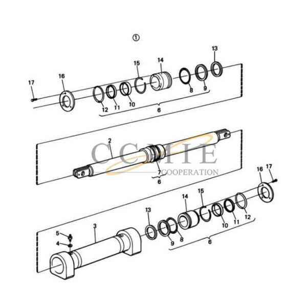 A25935.0100 Kalmar reach stacker steering cylinder spare parts