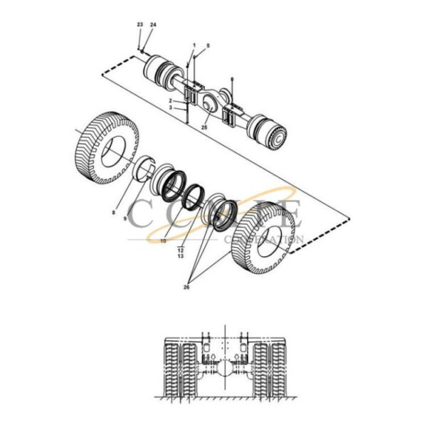 Kalmar A45866.0100 drive axle 400-450 spare parts