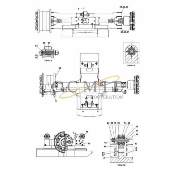 A48131.0100 Kalmar steering axle 18.00x25 spare parts