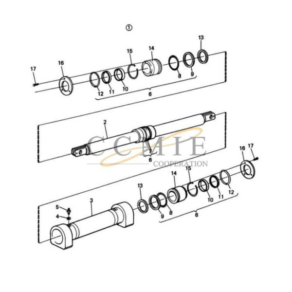 A27377.0100 Kalmar reach stacker steering cylinder spare parts