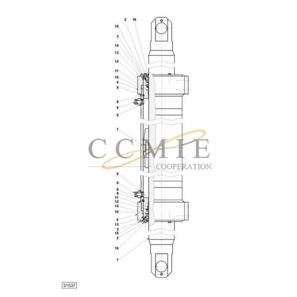 924071.0001 Kalmar reach stacker steering cylinder spare parts