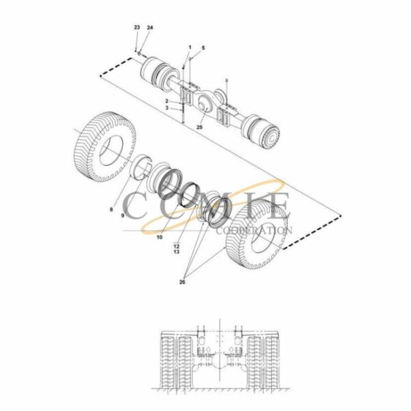 Kalmar A53259.0100 drive axle 400-450 spare parts