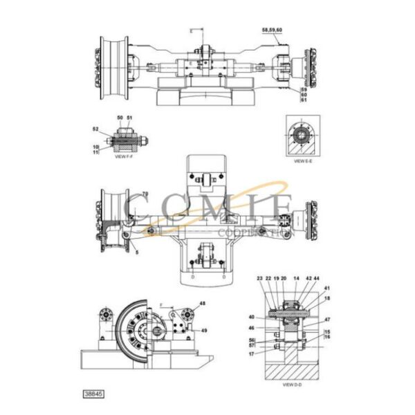 A52813.0200 Kalmar steering axle 18.00x33 spare parts