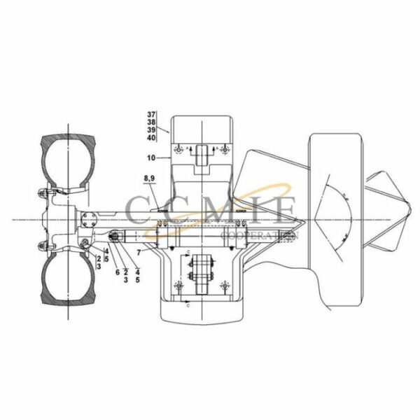 A39630.0100 Kalmar steering axle 18.00x25 spare parts