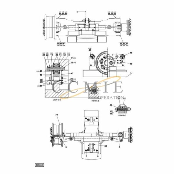 A54239.0200 Kalmar steering axle 18.00x33 spare parts