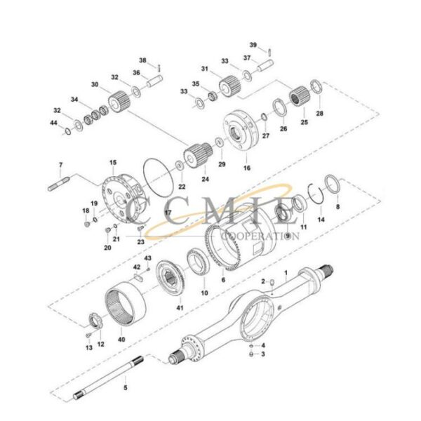 Kalmar 923562.0074 drive shaft housing spare parts