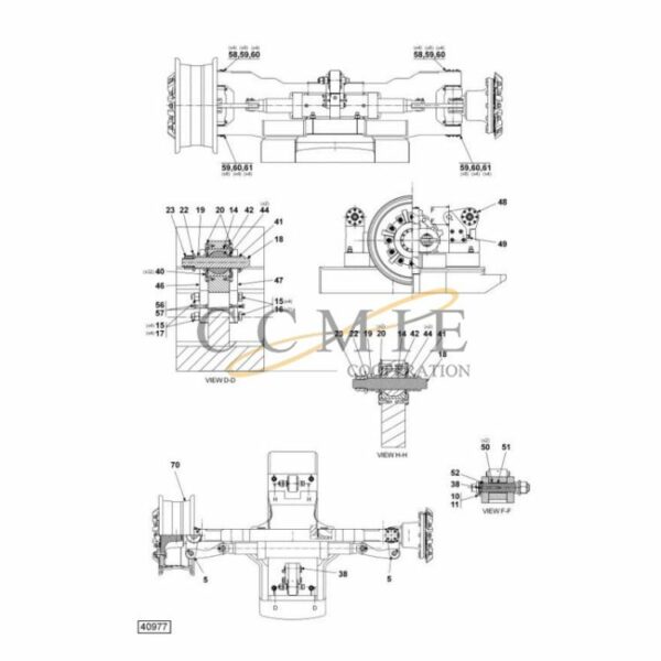 A54741.0200 Kalmar steering axle 18.00x33 spare parts
