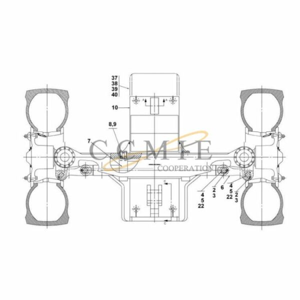 A48450.0100 Kalmar steering axle 18.00x25 spare parts