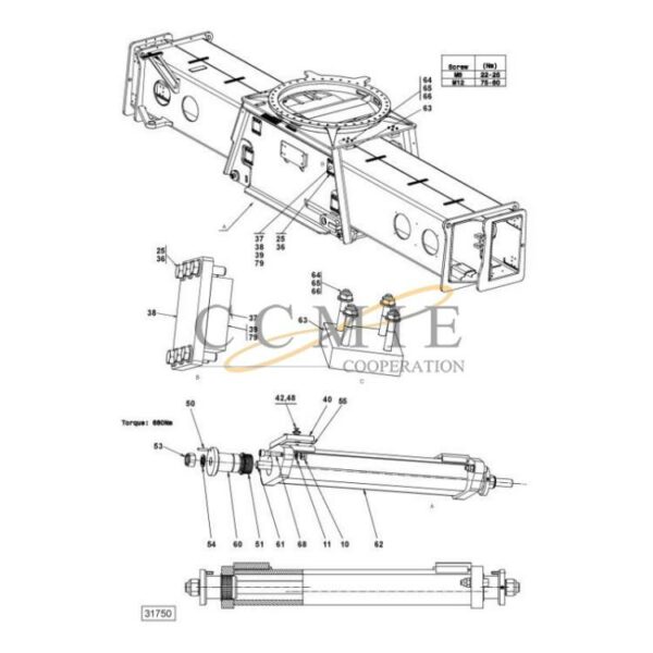 Kalmar 923853.0074 side shift carriage spare parts