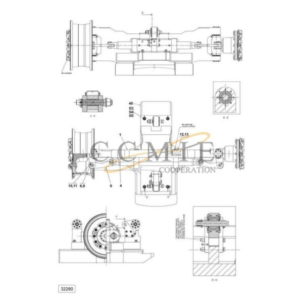 A46499.0100 Kalmar steering axle 18.00x25 spare parts