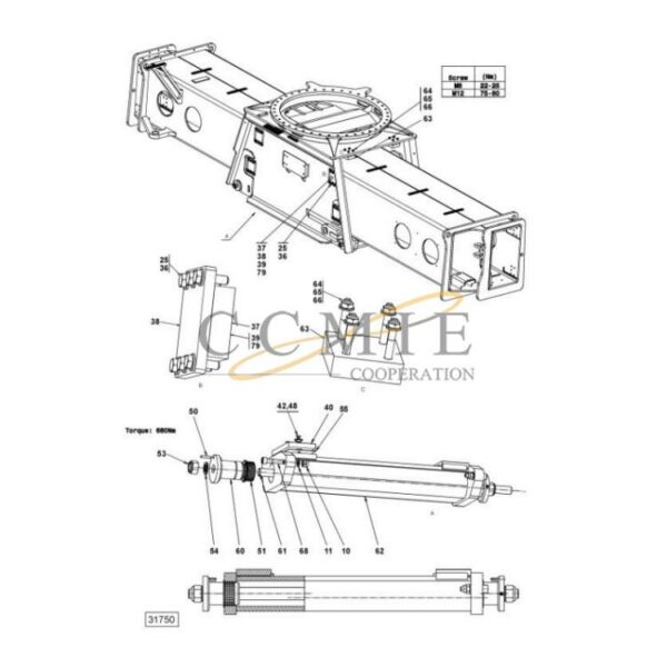 Kalmar 923853.0106 side shift carriage spare parts