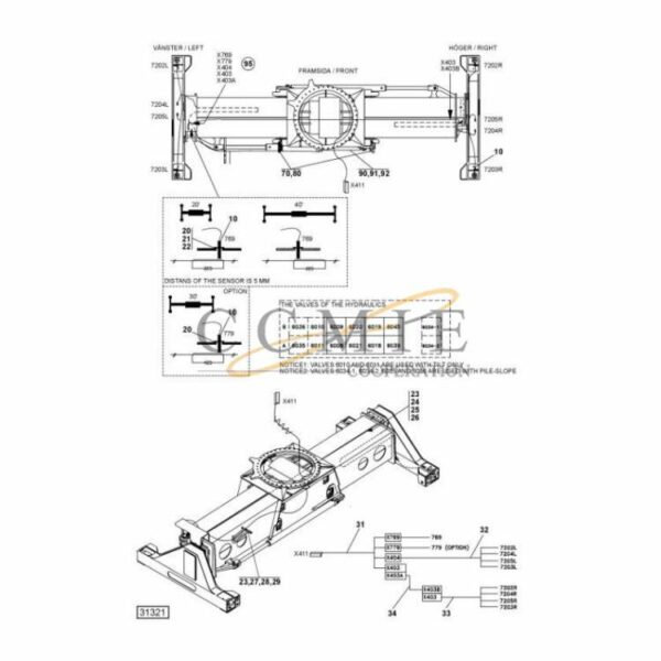 Kalmar 923853.0049 electric system top lift spare parts