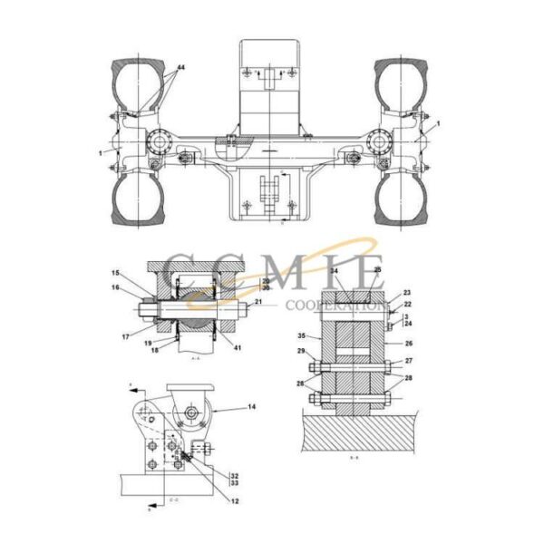 A43600.0100 Kalmar steering axle 18.00x25 spare parts