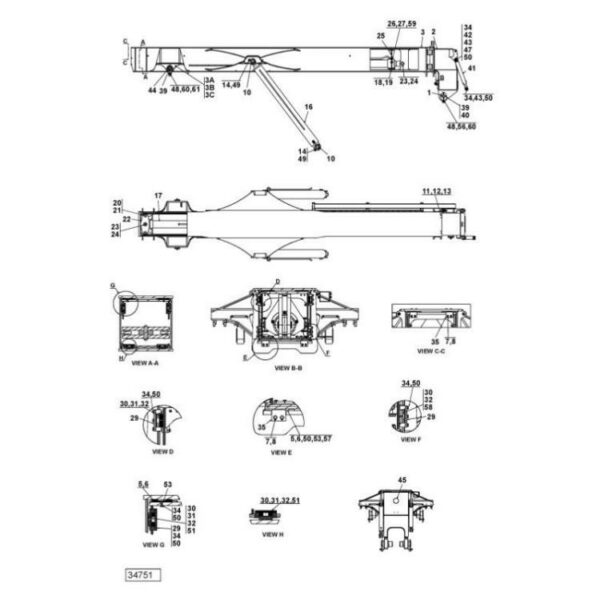 A48250.0400 Kalmar lifting beam 400-450 6std spare parts