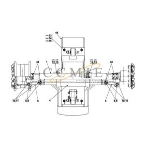 A54239.0100 Kalmar steering axle 18.00x25 spare parts