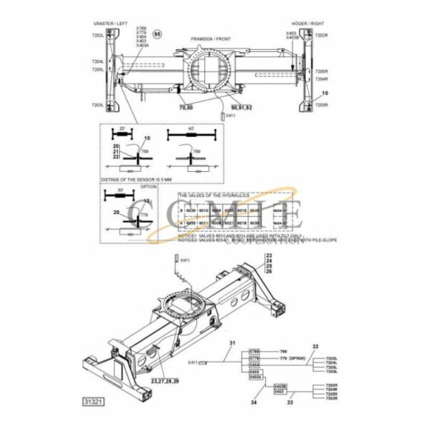 Kalmar 923853.0061 electric system top lift spare parts
