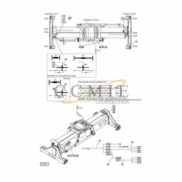 Kalmar 923853.0063 electric system top lift spare parts