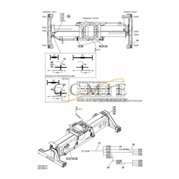 Kalmar 923853.0064 electric system top lift spare parts