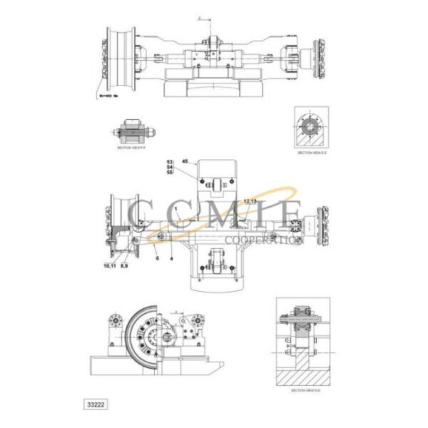 A48011.0100 Kalmar steering axle 18.00x33 spare parts