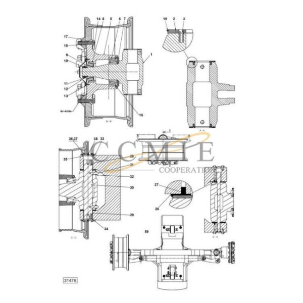 A46519.0100 Kalmar steering wheel suspension spare parts