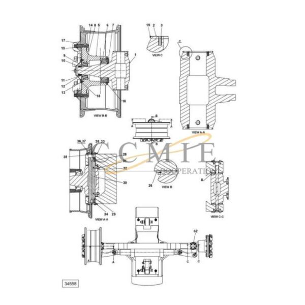 A49865.0200 Kalmar steering wheel suspension spare parts