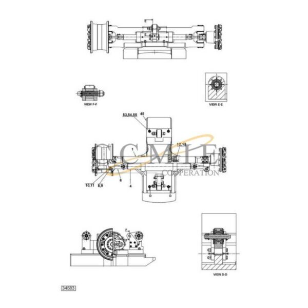 A49865.0100 Kalmar steering axle 18.00x25 spare parts