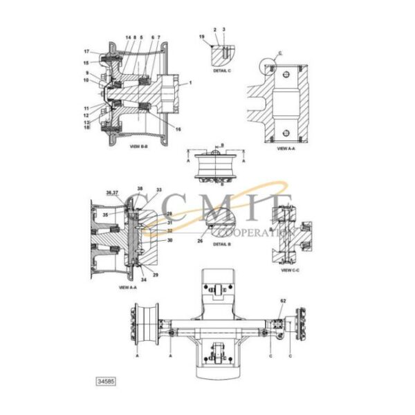 A49865.0100 Kalmar steering wheel suspension spare parts