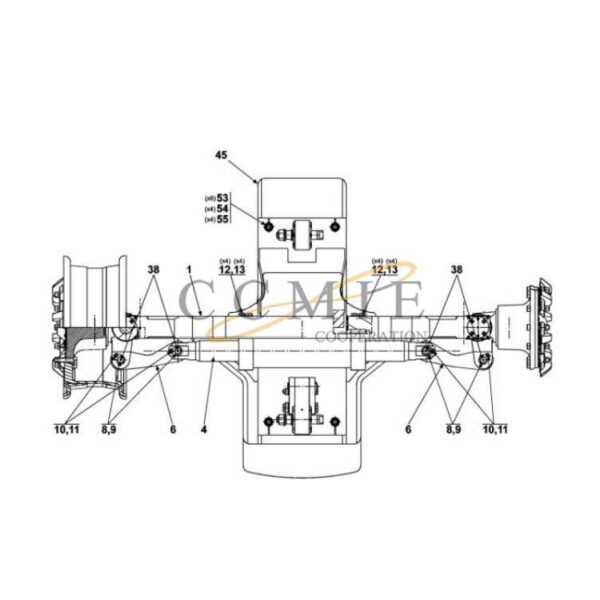 A54239.0200 Kalmar steering axle 18.00x33 spare parts